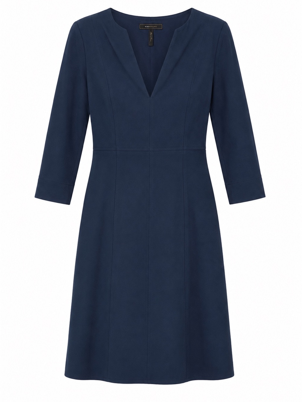BCBGMAXAZRIA Navy Blue Fit Flare Dress Size 4 Career Office Cocktail Classic